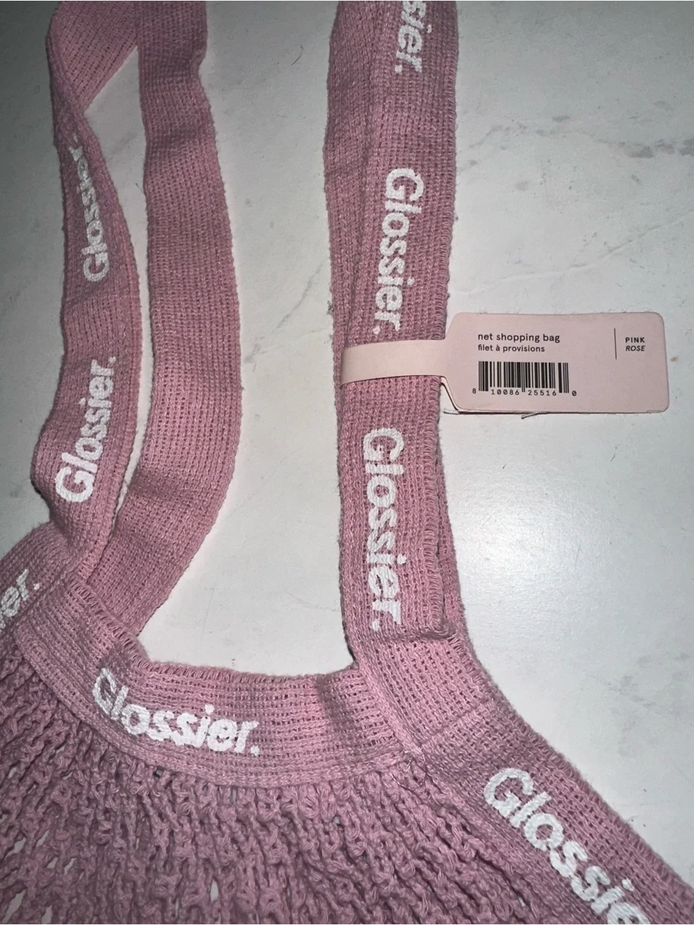 Glossier Pink Knit Tote/ Market Bag
